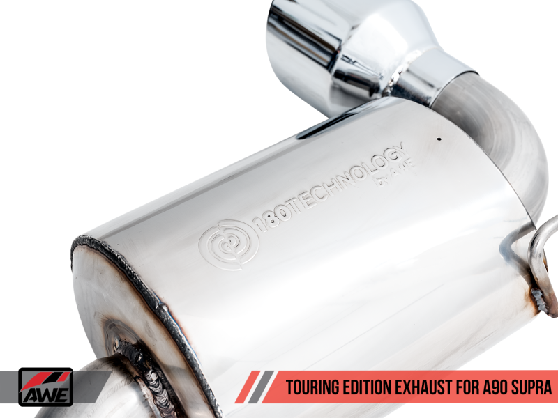 AWE 2020 Toyota Supra A90 Non-Resonated Touring Edition Exhaust - 5in Chrome Silver Tips