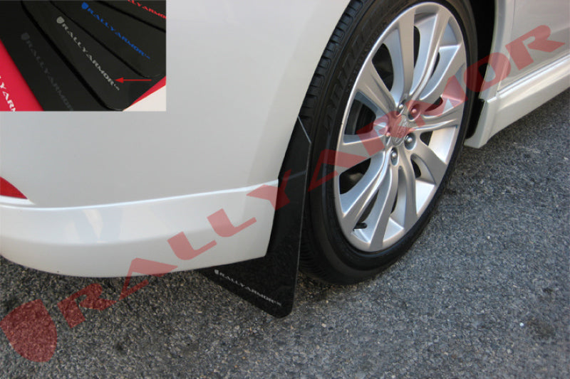 Rally Armor 08-10 Subaru WRX (Hatch &amp; Sedan) / 08-11 Subaru 2.5i Black UR Mud Flap w/ Silver Logo - MF6-UR-BLK/SIL