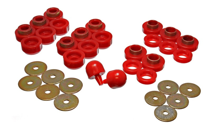 Energy Suspension 97-06 Jeep Wrangler YJ & TJ Red Body(cab) Mount Set - 2.4107R