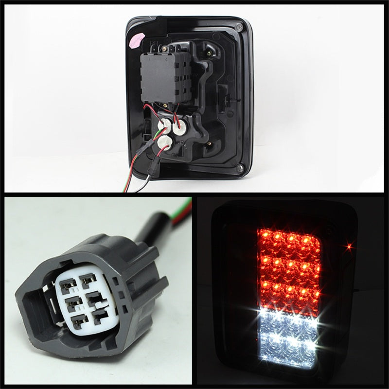 Spyder Jeep Wrangler 07-15 LED Tail Lights Smoke ALT-YD-JWA07-LED-SM - 5070418