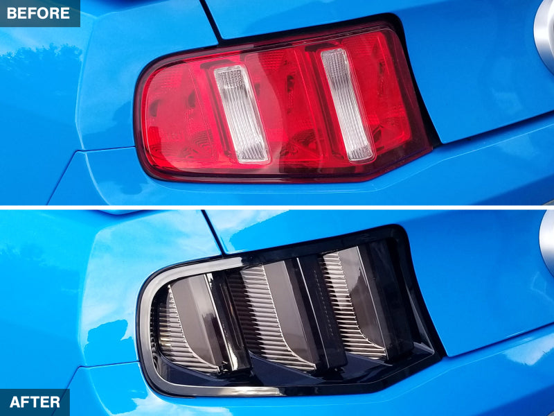 Raxiom 10-12 Ford Mustang Vector V2 LED Tail Lights - Gloss Black Housing (Clear Lens) - 405839