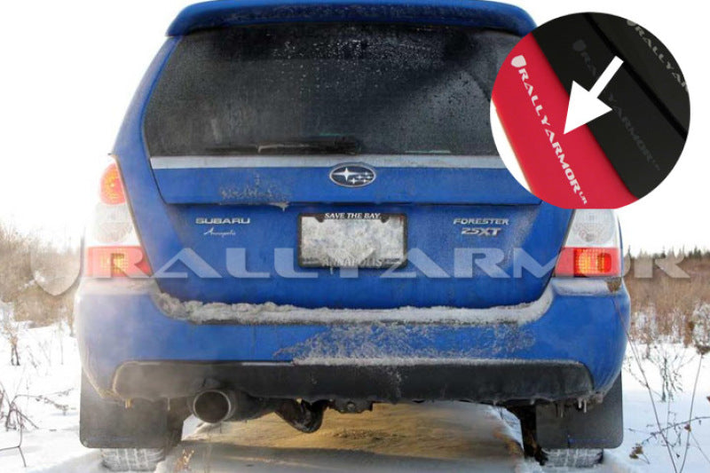 Rally Armor 03-08 Subaru Forester Red UR Mud Flap w/ White Logo - MF5-UR-RD/WH
