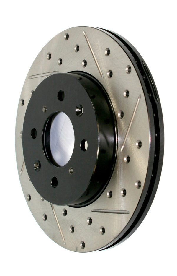 StopTech 15-19 Subaru WRX (Excl. Eyesight Technology) Rear Right Sport Drilled & Slotted Rotor - 127.47032R for 2015-2021 Sub