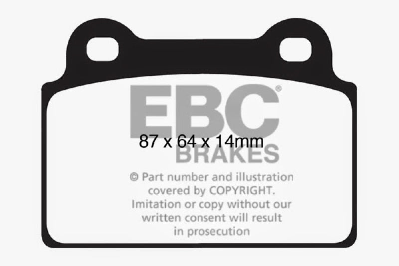 EBC 08-16 Mitsubishi Lancer Evo 10 2.0 Turbo (1 piece rotor) Redstuff Rear Brake Pads - DP31985C
