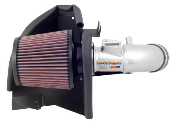 K&N 06-09 Civic 1.8L Silver Typhoon Short Ram Intake - 69-1013TS for 2006-2011 Honda Civic - front view