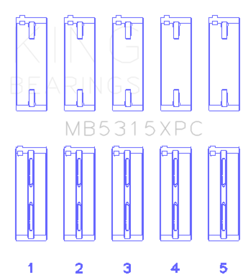King 1992+ Mitsubishi 4G63/4G64 EVO I-IV (Size 0.25) Coated Performance Main Bearing Set - MB5315XPC0.25