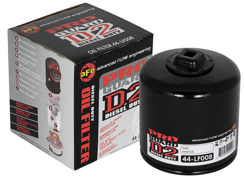 aFe Pro GUARD D2 Oil Filter 93-11 Ford Gas Trucks V8 4.6L/5.4L/5.8L (4 Pack) - 44-LF008-MB