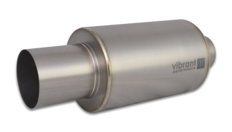 Vibrant Titanium Muffler w/Straight Cut Natural Tip 3.5in Inlet / 3.5in Outlet - 17565