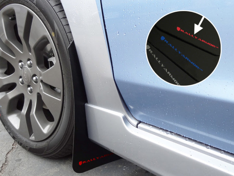 Rally Armor 12-16 Subaru Impreza Black UR Mud Flap w/ Red Logo - MF22-UR-BLK/RD