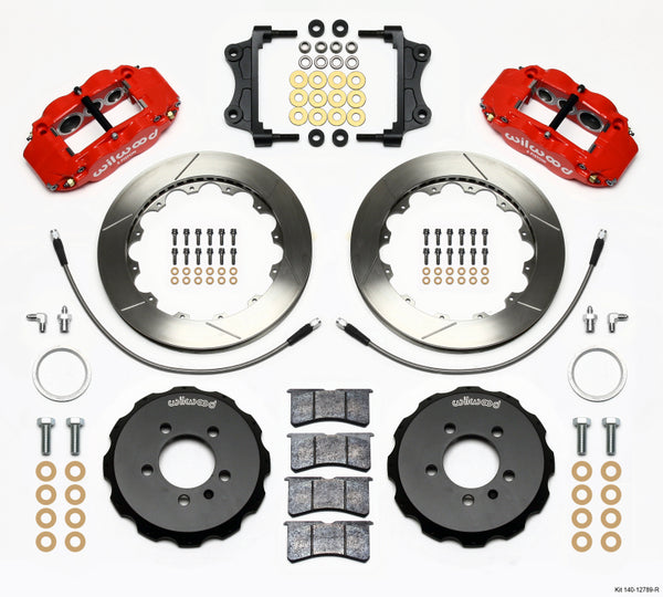 Wilwood Narrow Superlite 6R Front Hat Kit 12.88in Red 06-12 Volkswagen GTI w/ Lines - 140-12789-R for 2006-2012 Audi A3