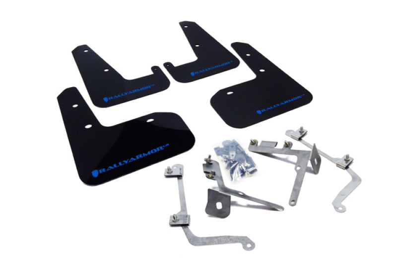 Rally Armor 11-14 Subaru WRX/STI (Sedan Only) Black UR Mud Flap w/ Blue Logo - MF19-UR-BLK/BL