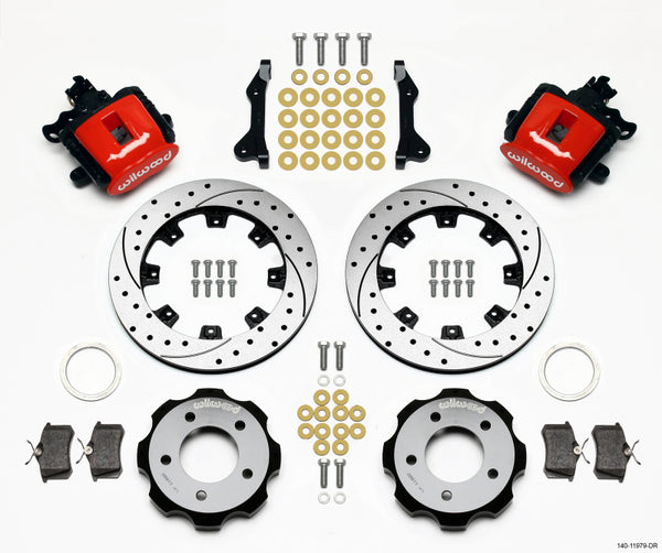 Wilwood Combination Parking Brake Rear Kit 12.19in Drilled Red 2006-Up Civic / CRZ - 140-11979-DR for 2006-2015 Honda Civic S