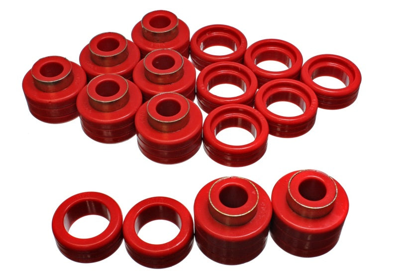 Energy Suspension Chevy Xtra Cab 2&4Wd Body Mts - Red - 3.4122R for 1988-2000 Chevrolet C2500 - front view
