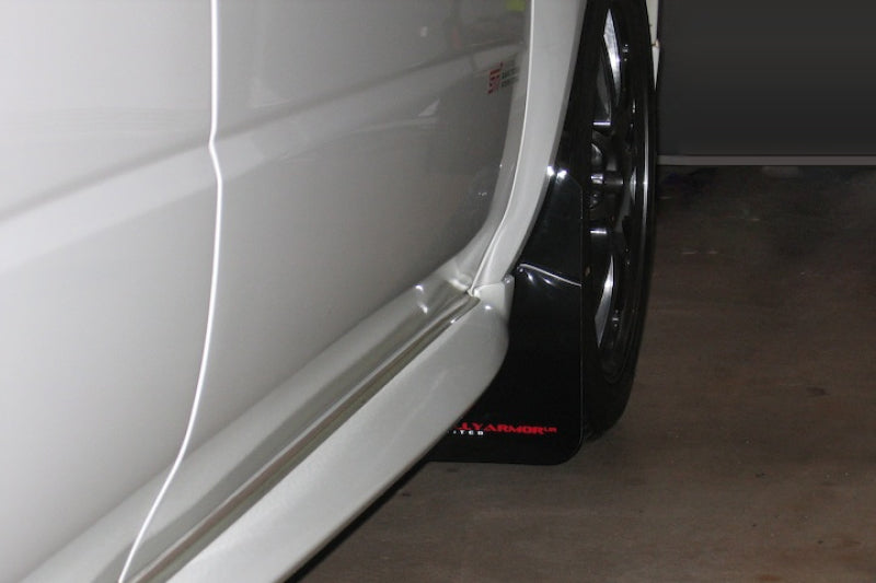 Rally Armor 02-07 Subaru WRX/STI/RS/2.5i (Wagons Req. Mod.) Black UR Mud Flap w/ Red Logo - MF1-UR-BLK/RD