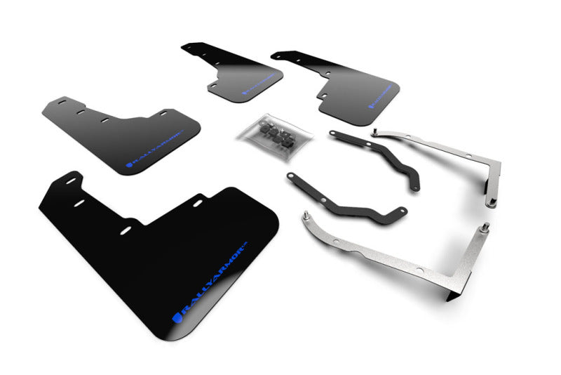 Rally Armor 18-22 Subaru Crosstrek Lift/AT Black UR Mud Flap w/ Blue Logo - MF46-LTUR-BLK/BL