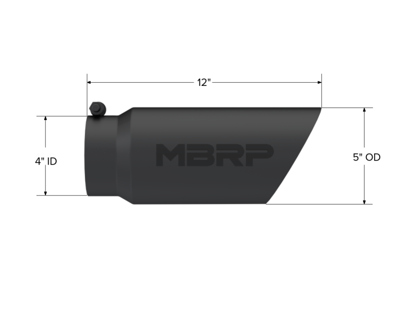 MBRP Universal Tip 5 O.D. Dual Wall Angled 4 inlet 12 length - Black Finish