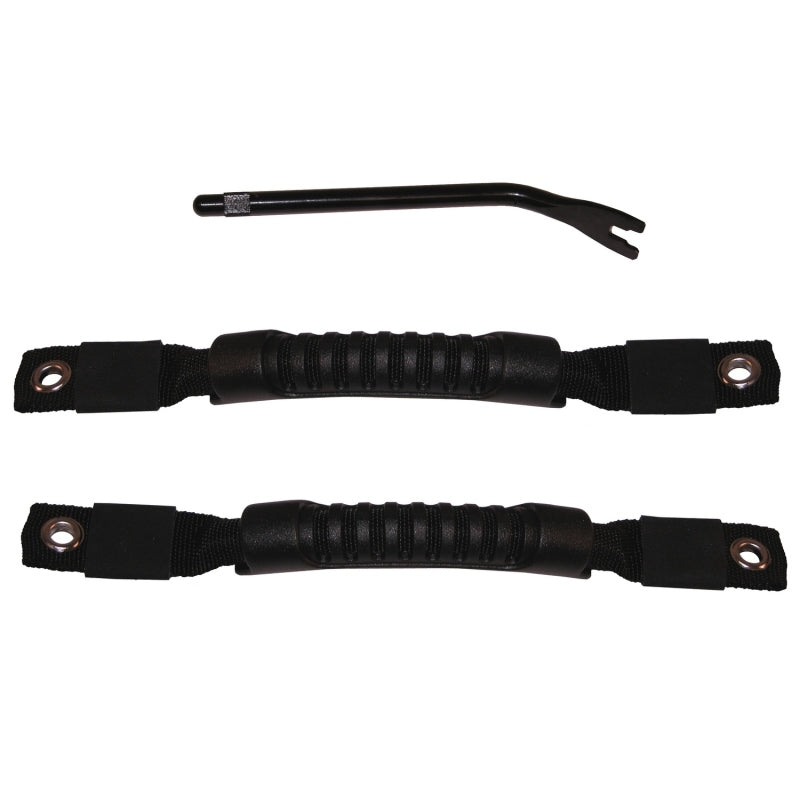 Rugged Ridge Door Pull Straps Black 97-06 Jeep Wrangler - 11826.01 for 1997-2006 Jeep Wrangler - angle view