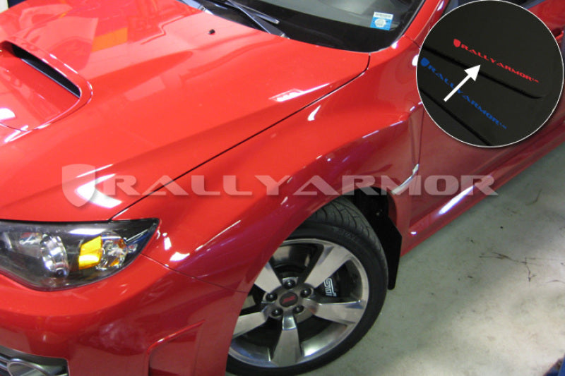 Rally Armor 08-11 Subaru STI (Hatch Only) / 11-14 WRX (Hatch Only) Black UR Mud Flap w/ Red Logo - MF15-UR-BLK/RD