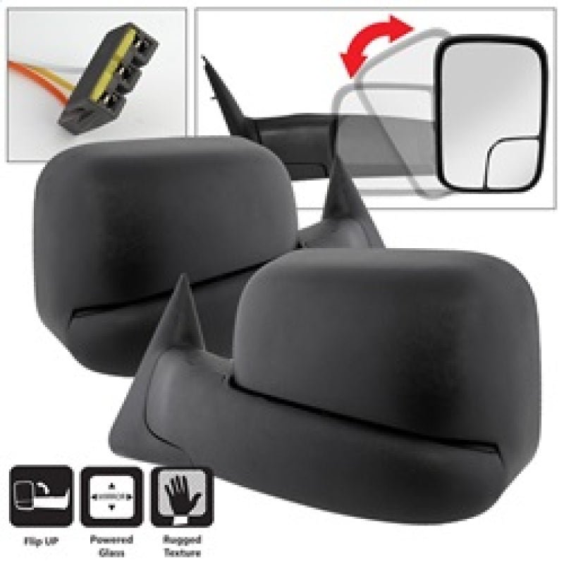 Xtune Dodge Ram 94-97 L&amp;R Manual Extendable Power Adjust Mirror MIR-DRAM94-PW-SET - 9935633