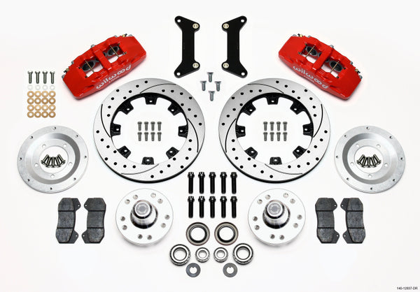 Wilwood Dynapro 6 Front Hub Kit 12.19in Drilled Red 79-87 GM G Body - 140-12837-DR for 1982-2002 Chevrolet S10
