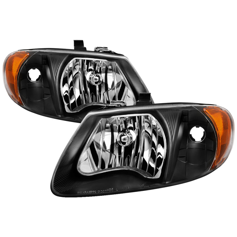 Xtune Chrysler Voyager &amp; Grand Voyager 01-03 Crystal Headlights Black HD-JH-DCA01-AM-BK - 9024887