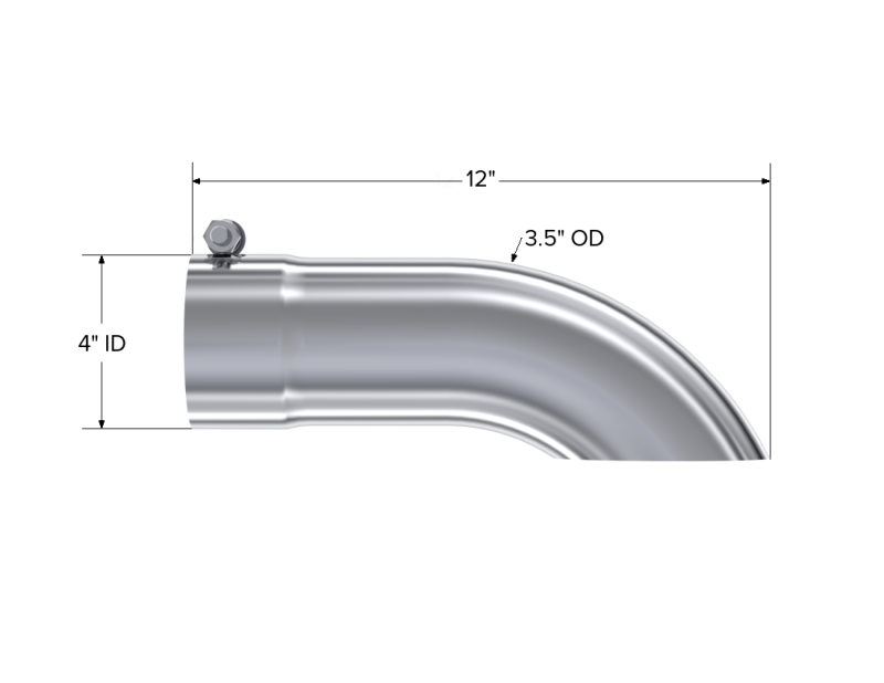 MBRP Universal Tip 3.5in O.D. Turn Down 3 inlet 12 length - T5080