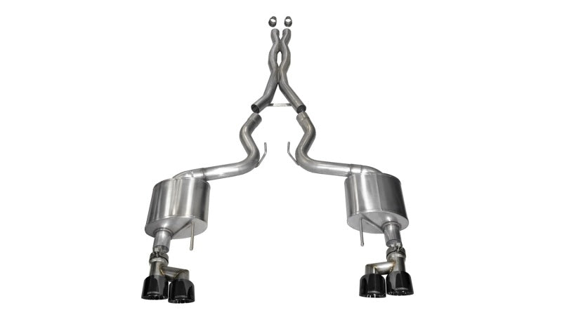 Corsa 15-16 Ford Mustang GT 5.0 3in Cat Back Exhaust Black Quad Tips (Xtreme) - 14335BLK