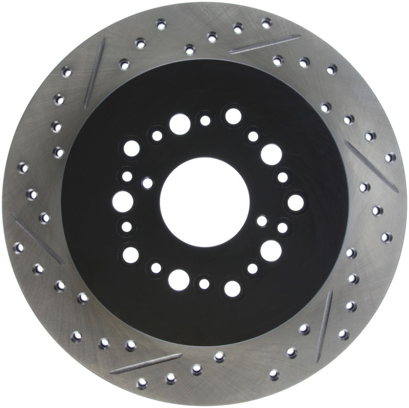 StopTech Power Slot 93-97 Lexus GS Series/95-00 LS400/92-00 SC400 Rear Right Drilled &amp; Slotted Roto - 127.44084R