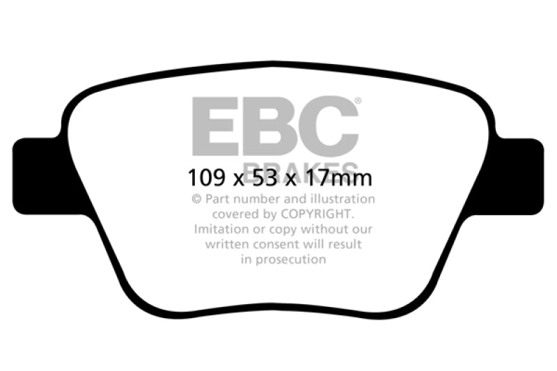 EBC 10-13 Audi A3 2.0 Turbo (Bosch rear caliper) Greenstuff Rear Brake Pads - DP22075