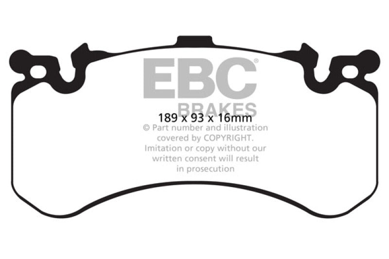 EBC 11+ Audi A8 Quattro 6.3 (Cast Iron Rotors) Yellowstuff Front Brake Pads - DP42158R