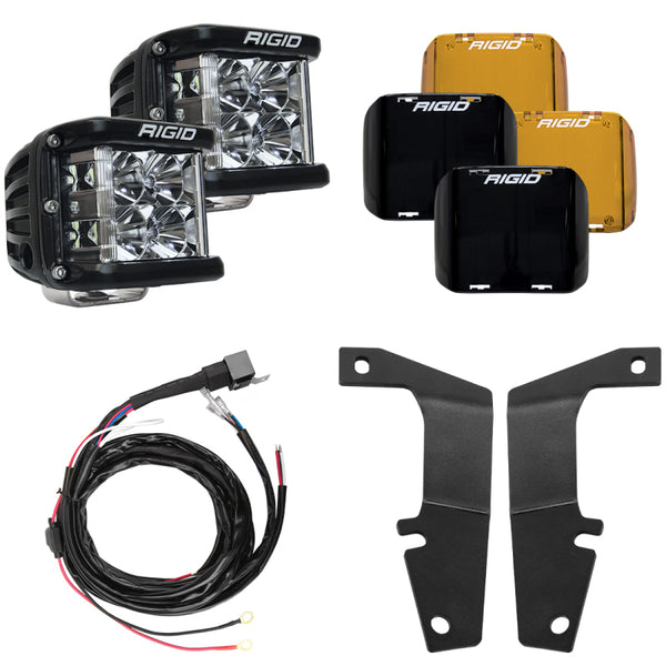 Rigid Industries 10-20 Toyota 4Runner A-Pillar Light Kit (Includes D-SS Flood) - 46703 for 2010-2020 Toyota 4Runner - front v