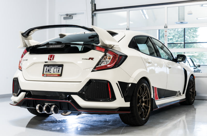 AWE Tuning 2017+ Honda Civic Type R Touring Edition Exhaust w/Front &amp; Mid Pipes - Chrome Silver Tips