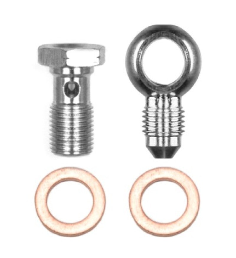 Wilwood Banjo Fitting Kit -3 male to 10mm-1.00 Banjo Bolt &amp; Crush Washers (1 qty) - 220-14431