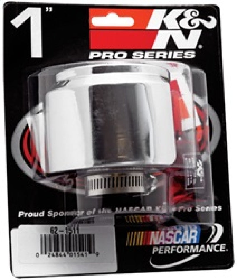 K&N 1in Flange ID x 3in OD x 2.5in Height Clamp On Crankcase Vent Filter - 62-1511