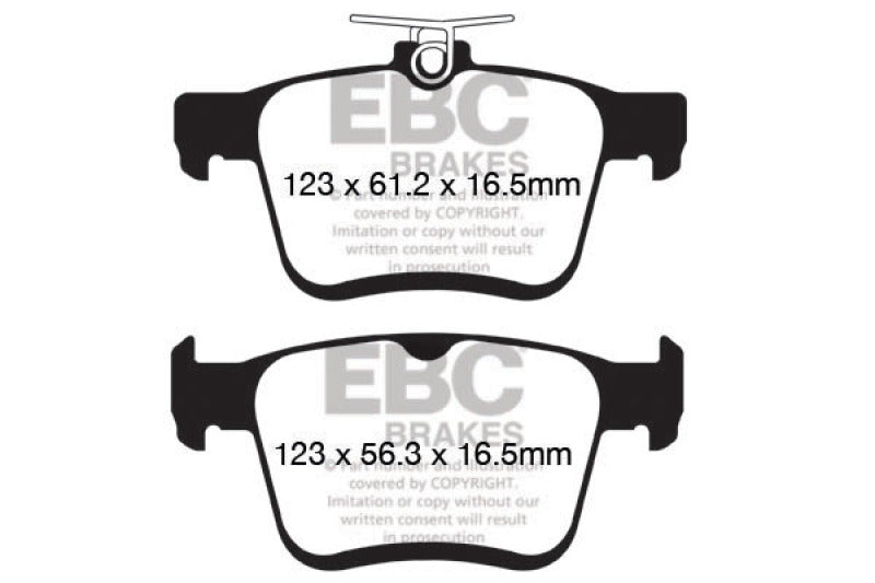 EBC 14-20 Audi A3-S3/VW Golf R/GTi 2.0 Turbo (w/Electronic Parking Brake) Yellowstuff Rear Brake Pads - DP42153R