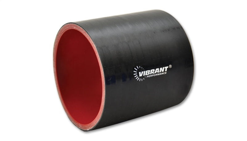 Vibrant 4 Ply Reinforced Silicone Straight Hose Coupling - 1.5in I.D. x 3in long (Black) - 2702