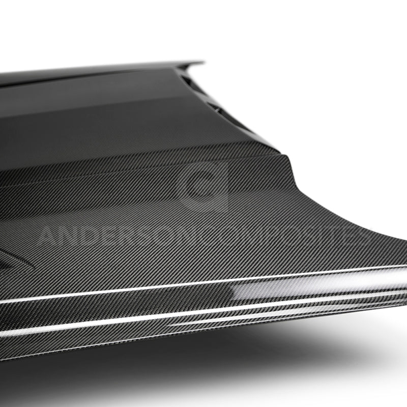 Anderson Composites 2018-2019 Ford Mustang Ram Air Double Sided Carbon Fiber Hood - AC-HD18FDMU-AB-DS