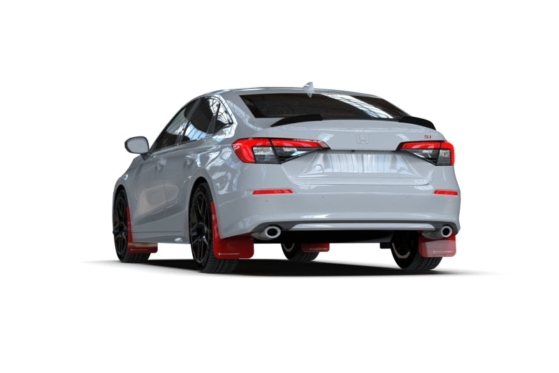 Rally Armor 2022 Honda Civic (Incl. Si/Sport/Touring) Black UR Mud Flap w/ Blue Logo - MF90-UR-BLK/BL