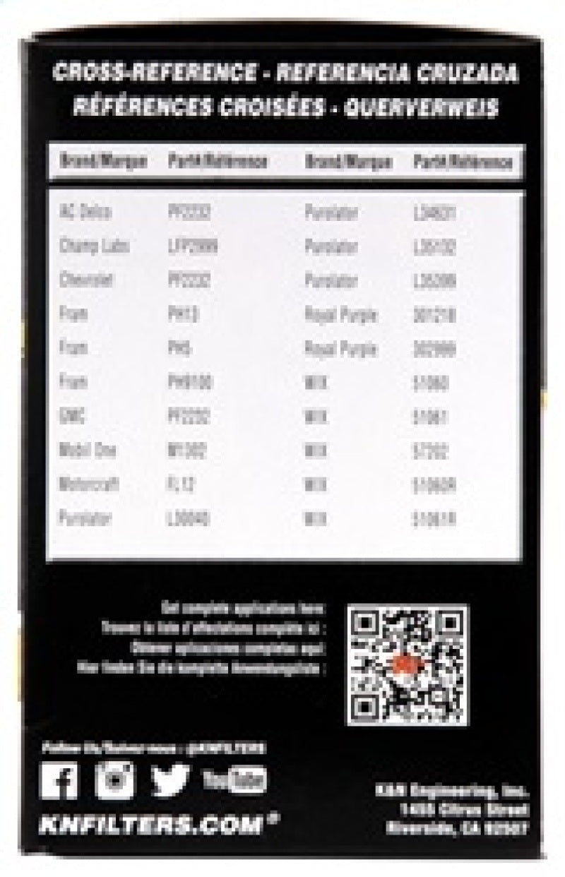 K&amp;N Oil Filter OIL FILTER; AUTOMOTIVE - HP-3003