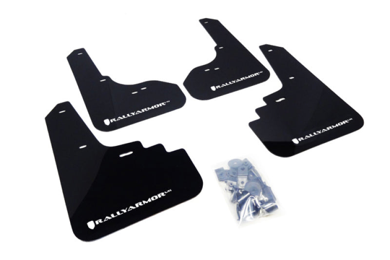 Rally Armor 05-09 Subaru Legacy GT / Outback Black UR Mud Flap w/ White Logo - MF4-UR-BLK/WH