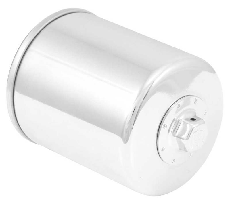 K&amp;N Harley Davidson / Buell 3in OD x 4.063in H Chrome Oil Filter - KN-171C