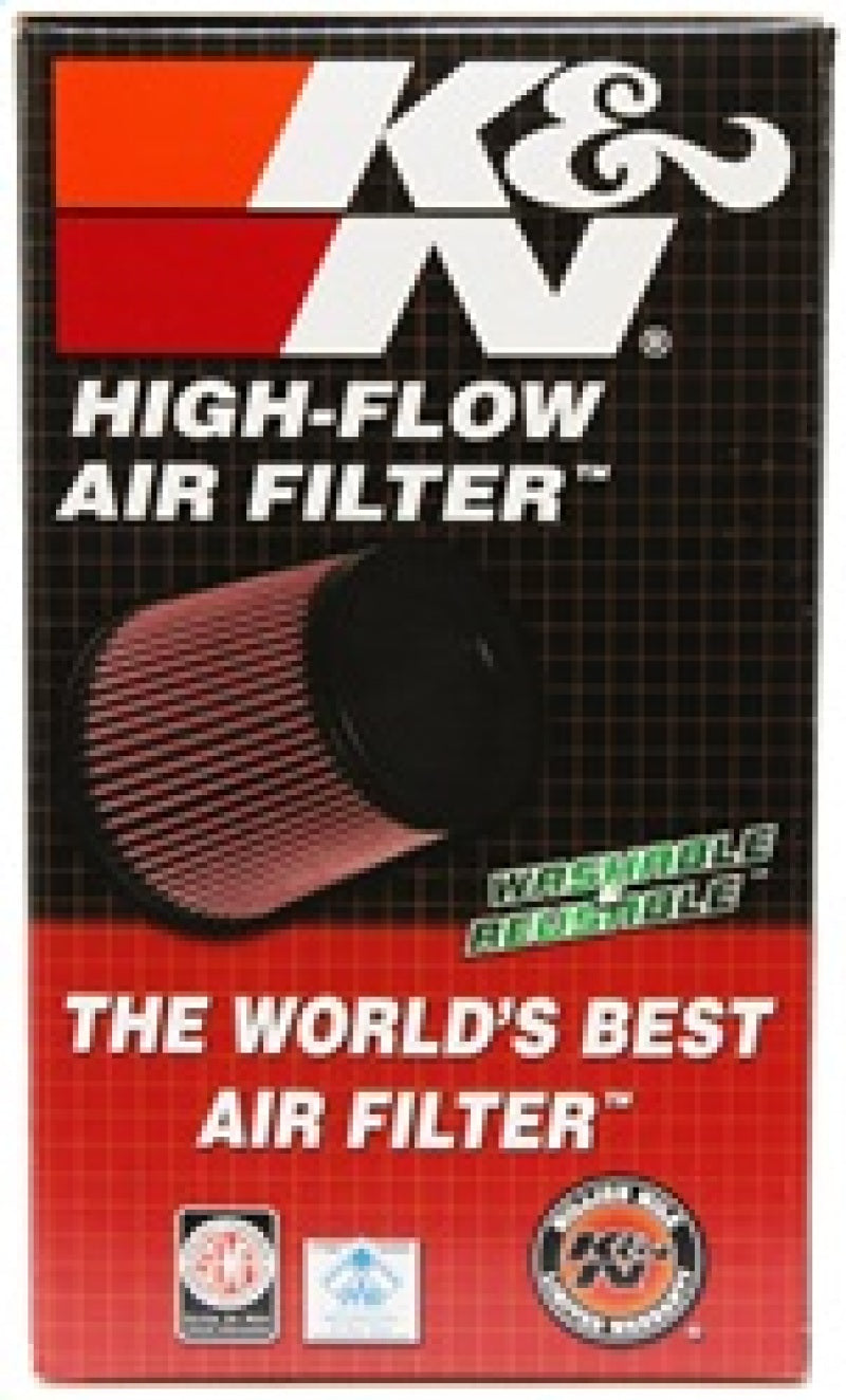 K&amp;N Filter Universal Rubber Filter 4 inch Flange 5 3/8 inch Base 4 3/8 inch Top 7 inch Height - RU-2590