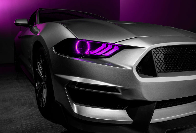 Oracle Lighting 18-23 Ford Mustang Dynamic ColorSHIFT LED Headlights - Black Series - 8204-332