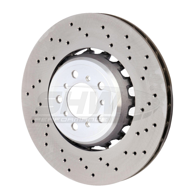 SHW 15-18 BMW M3 3.0L Right Front Cross-Drilled Lightweight Brake Rotor (34112284810) - BFR44810