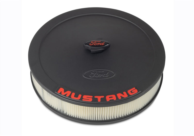 Ford Racing Air Cleaner Kit - Black Crinkle Finish w/ Red Mustang Emblem - 302-362