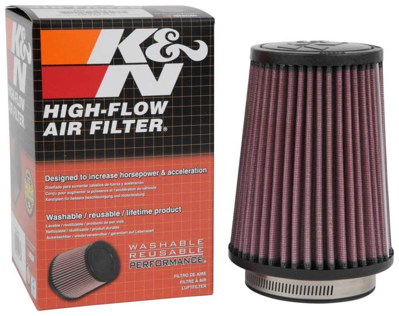 K&N Filter Universal Rubber Filter 3  Flange 4 1/2 Base inch 3 1/2 inch Top 5 3/4 inch Height - RU-5111