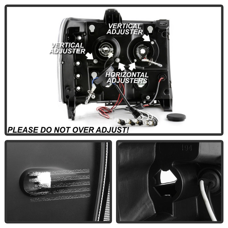 Spyder GMC Sierra 1500/GMC Sierra Denali 08-13 Projector LED Halo- LED All Blk PRO-YD-GS07-HL-BKV2 - 5086020