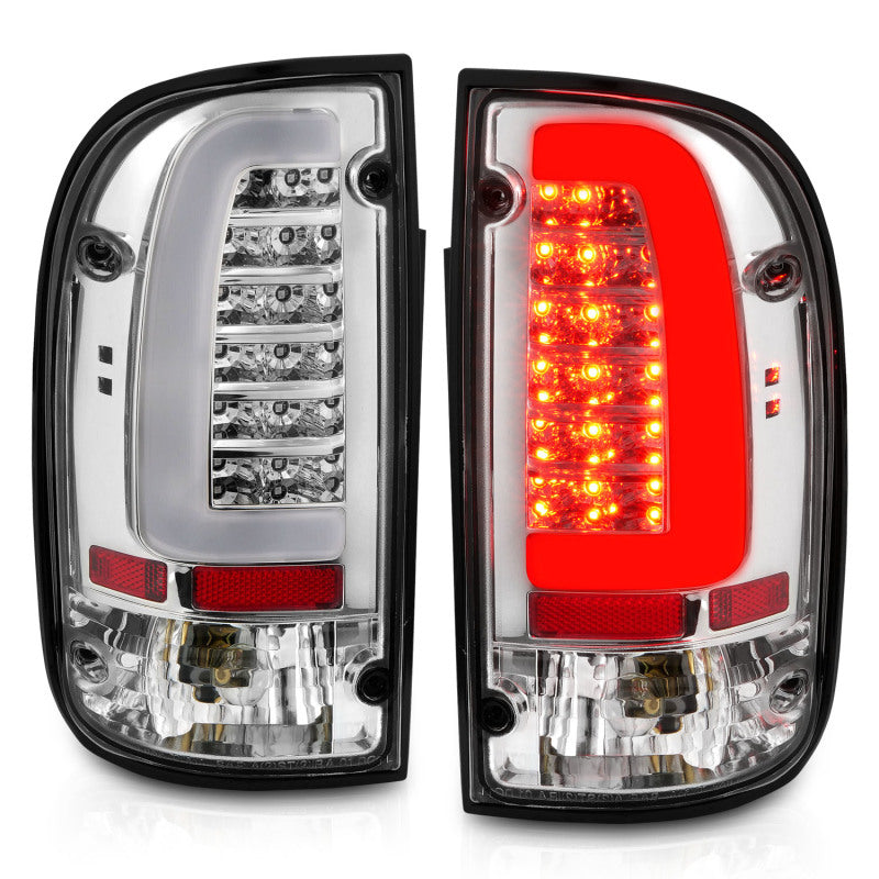 ANZO 95-00 Toyota Tacoma LED Taillights Chrome Housing Clear Lens (Pair) - 311355
