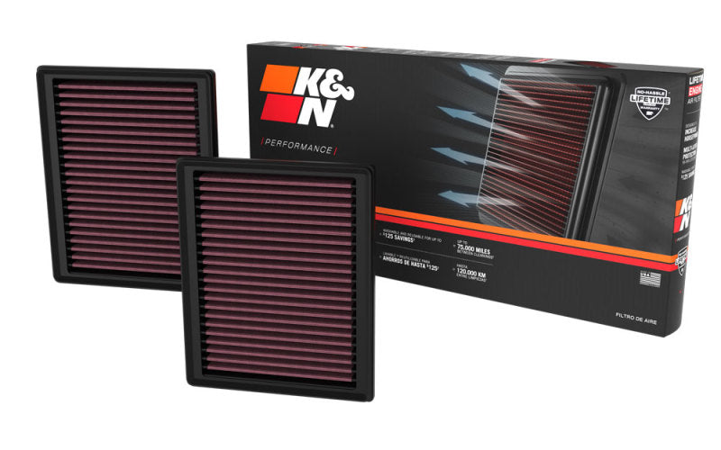 K&amp;N 2023 Nissan Z 3.0L V6 Replacement Air Filter (Includes 2 Filters)