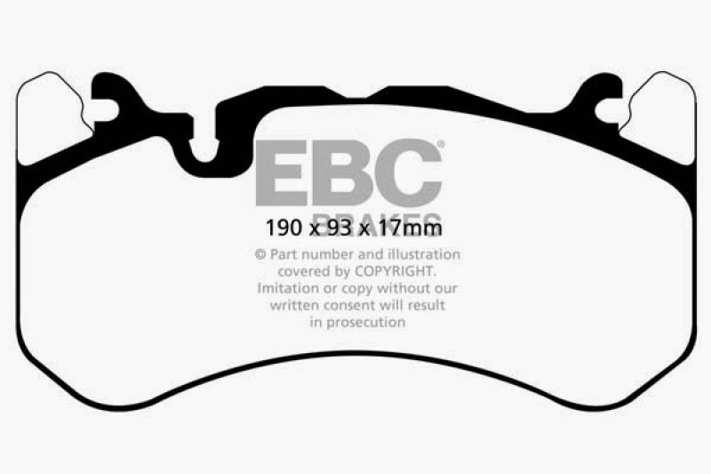 EBC 13-14 Audi RS7 4.0TT (w/Cast Iron Rotors &amp; Trapezoid Weights) Yellowstuff Front Brake Pads - DP42081R